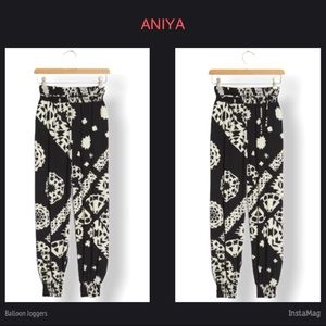 ANIYA Black Motif Balloon Joggers